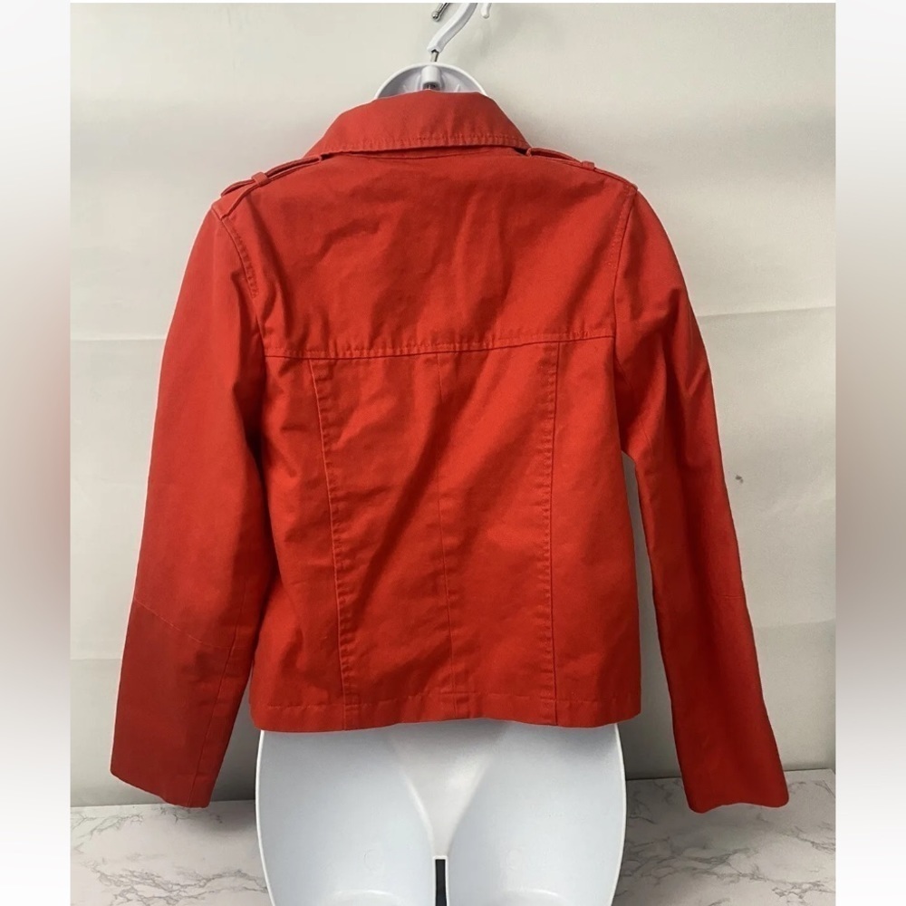 GAP Women Red Double Breasted Lined Coat Size XS Cotton Long Sleeve Jacket M1‌‌‌ - Picture 3 of 6